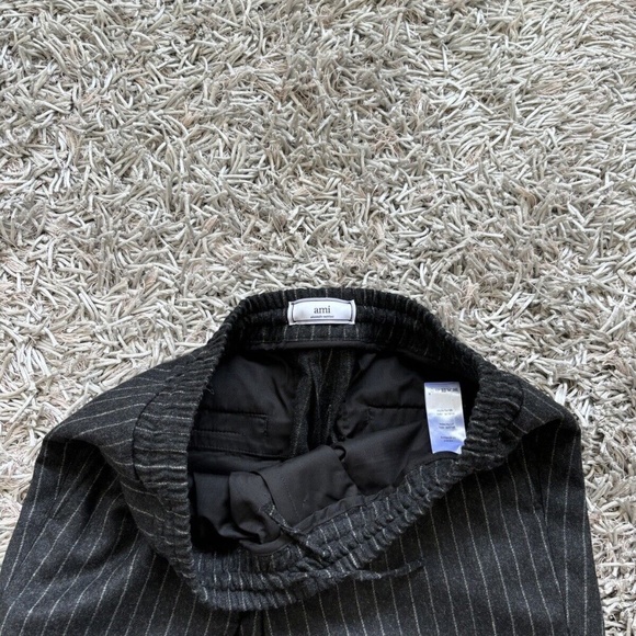 Ami Alexandre Mattiussi Pants Trousers Wool - Polyamide Striped - Picture 4 of 8